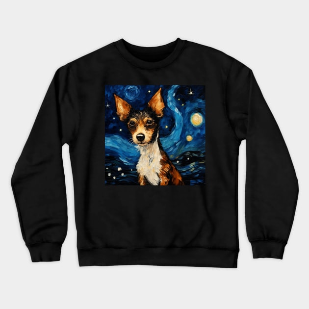 Toy Fox Terrier Night Crewneck Sweatshirt by NatashaCuteShop
